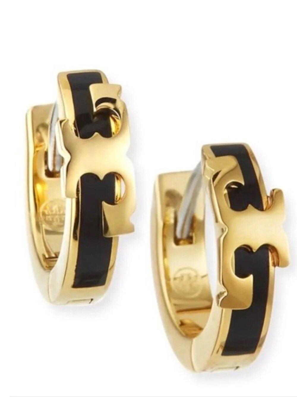 Tory Burch Kira Enamel Huggie Hoop Earrings NWT